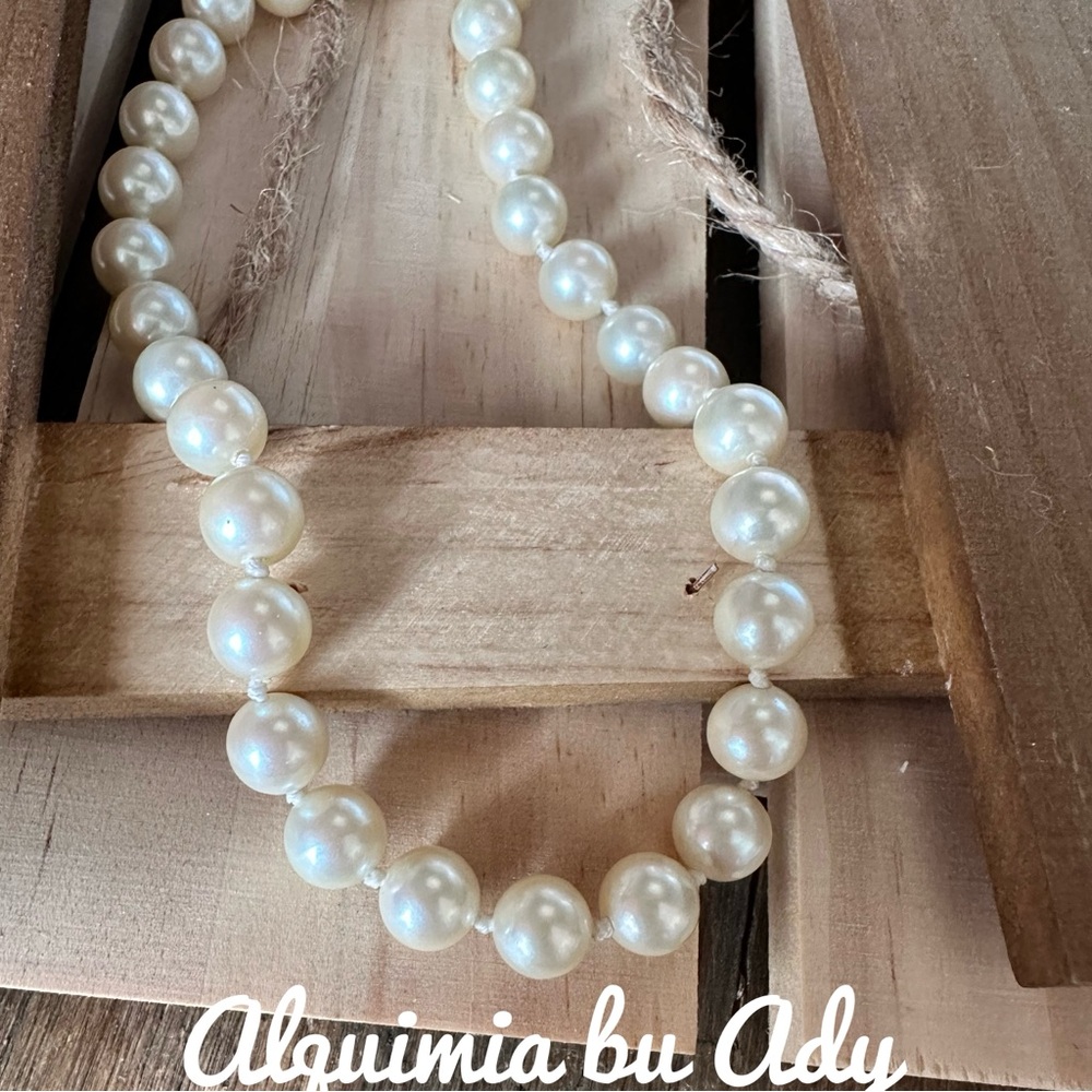Pearls and gold short necklace - Picture 4 of 4